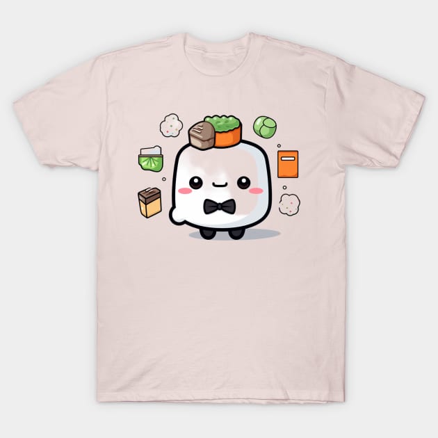 kawaii bento sushi T-Shirt cute  funny T-Shirt by nonagobich